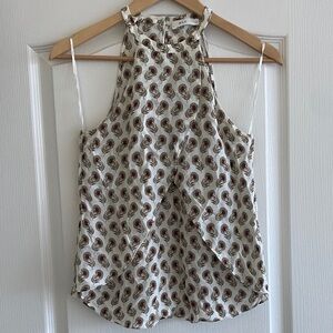 A.L.C. Cream and Brown Paisley Women's Blouse